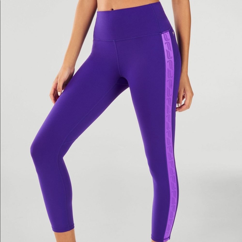 Fabletics High Waisted Powerhold Side Stripe 7/8